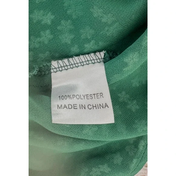 Princess Polly Green White Floral Spaghetti Strap Dress Size 2 - Picture 7 of 7